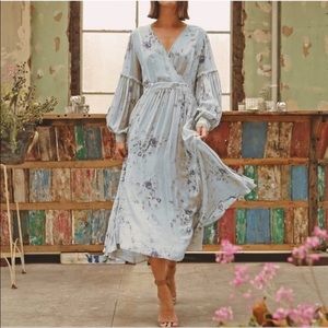 LoveShackFancy Leah Silk Maxi Dress in Celestia, Large